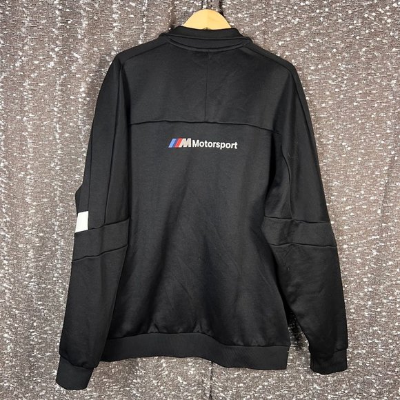 BMW Motorsport Men's Zip Up Track Jacket Black - Picture 6 of 7
